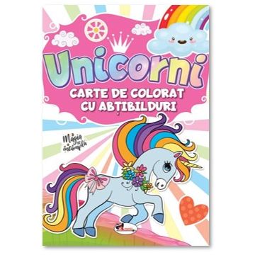 Unicorni - carte de colorat cu abtibilduri (Aramis)
