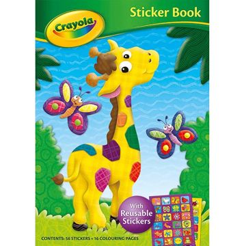 Crayola Sticker Book 2 GIRAFFE, Carte de colorat cu autocolante reutilizabile (2907/CYSB2)
