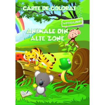 Carte de colorat cu abtibilduri. Animale din alte zone (Ars Libri)