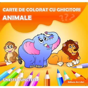 Carte de colorat cu ghicitori - Animale (Ars Libri)