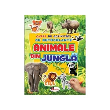 Animale din jungla  - Carte de activitati cu autocolante (Aramis)