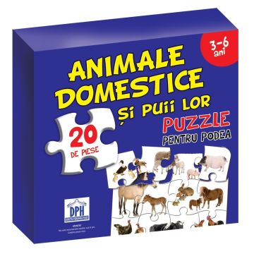 Animale domestice si puii lor. Puzzle pentru podea 3-6 ani (DPH)