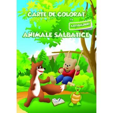 Carte de colorat cu abtibilduri. Animale salbatice (Ars Libri)