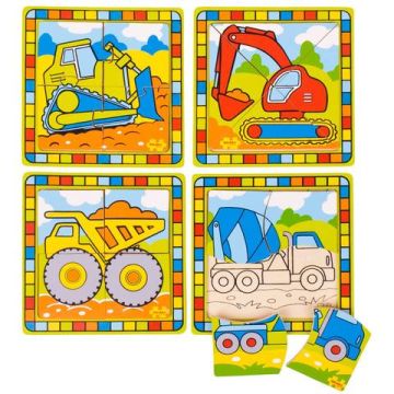 BigJigs Primul meu puzzle - Utilaje de constructie