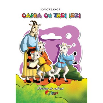 Capra cu trei iezi. Poveste de colorat (Cartex)