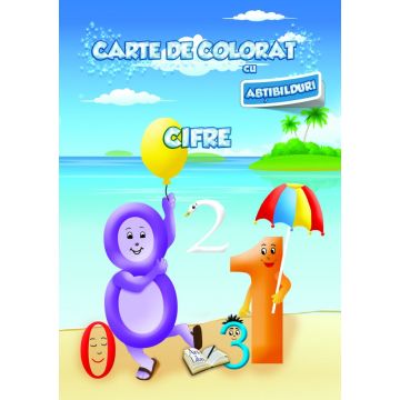 Carte de colorat cu abtibilduri. Cifre (Ars Libri)