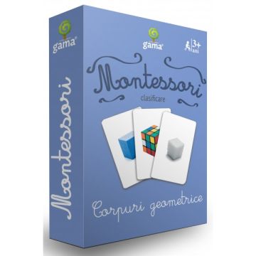 Corpuri geometrice- CARTI DE JOC MONTESSORI (Gama)