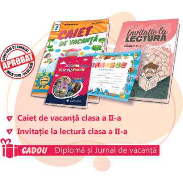 PACHET 13 PREMIERE CLASA A-II-A - CAIET DE VACANTA + INVITATIE LA LECTURA CLASA A II-A (DIPLOMA + JURNALUL VACANTEI MELE CADOU)