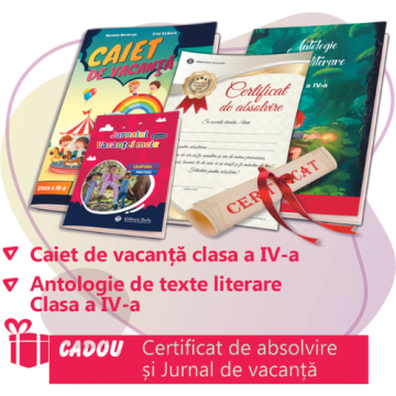 PACHET 2 PREMIERE CLASA A IV-A - CAIET DE VACANTA + ANTOLOGIE DE TEXTE LITERARE CLASA A IV-A (CERTIFICAT ABSOLVIRE + JURNALUL VACANTEI MELE CADOU)