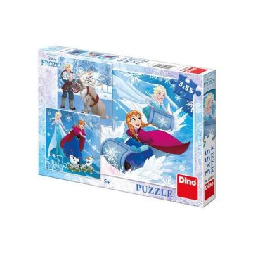 Dino Toys Puzzle 3 in 1 - Frozen (3 x 55 piese)