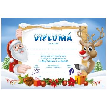 Diploma de la Mos Craciun si Renul Rudolf