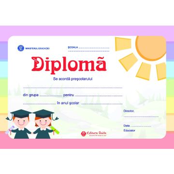 Diploma scolara personalizabila Taida - model 47