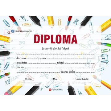 Diploma scolara personalizabila Taida - model 18