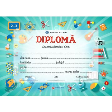 Diploma scolara personalizabila Taida - model 20