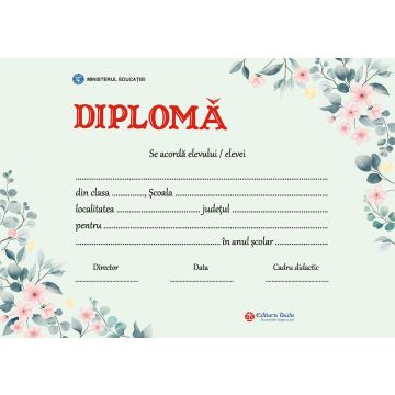 Diploma scolara personalizabila Taida - model 13