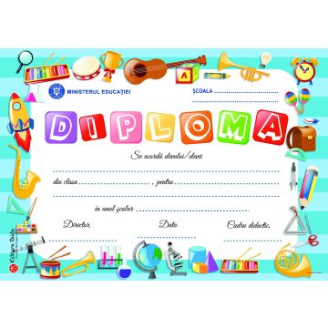 Diploma scolara personalizabila Taida - model 53