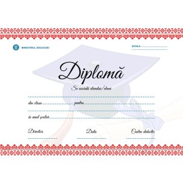 Diploma scolara personalizabila Taida - model 39
