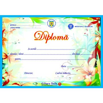 Diploma scolara personalizabila Taida - model 50