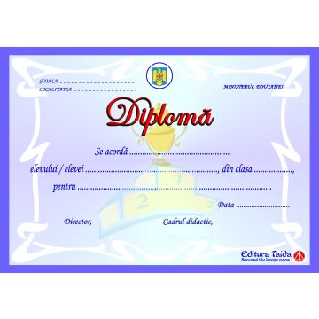 Diploma scolara personalizabila Taida - model 5