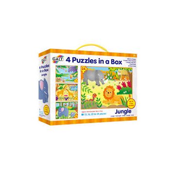 Galt Set 4 puzzle-uri Jungla (12, 16, 20, 24 piese)