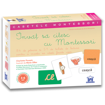 Invat sa citesc cu Montessori: 84 de Jetoane si 51 de tichete de lectura pentru a invata sa citesti foarte usor (DPH)