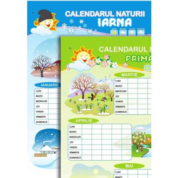 Calendar, iarna si primavara; planse (Epigraf)