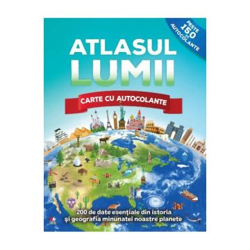 Atlasul lumii. Carte cu autocolante (Litera)