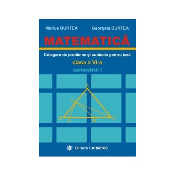 Matematica. Clasa a VI-a. Culegere de probleme si subiecte pentru teze. Semestrul I (Carminis)