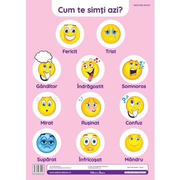 Cum te simti azi? - plansa didactica A3 (Diana)