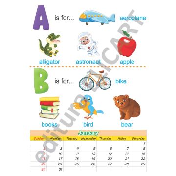 Calendar 2022 - english alphabet (Elicart)