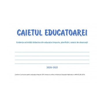 Caietul educatoarei 2021-2022 (A4, landscape, cu spira metalica) (Caba)