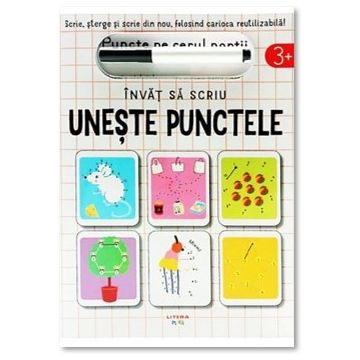INVAT SA SCRIU. UNESTE PUNCTELE. Scrie, sterge si rescrie, folosind carioca reutilizabila! (Litera)