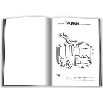 Invat sa scriu, colorez si decupez • Vehicule (Gama)