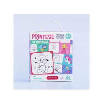 Joc educativ Mimorello - Printese si unicorni - Desenam pas cu pas (Kreativ)