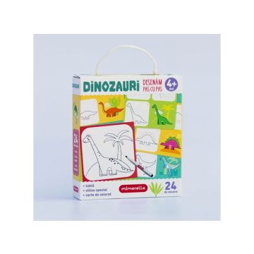 Joc educativ Mimorello - Dinozauri - Desenam pas cu pas (Kreativ)