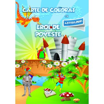 Carte de colorat cu abtibilduri. Eroi de poveste (Ars Libri)
