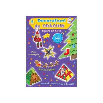 Decoratiuni de Craciun. Figurine din hartie - 1 (Violet)