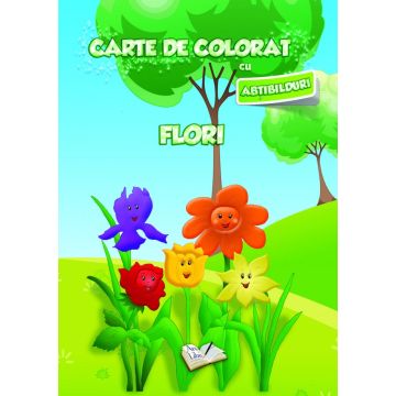 Carte de colorat cu abtibilduri. Flori (Ars Libri)
