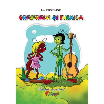 Greierele si furnica. Poveste de colorat (Cartex)