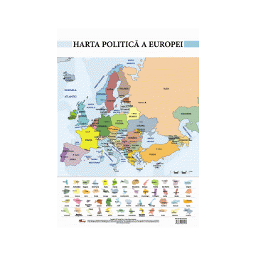 Harta politică a Europei - Planșă format A2 (Aramis)