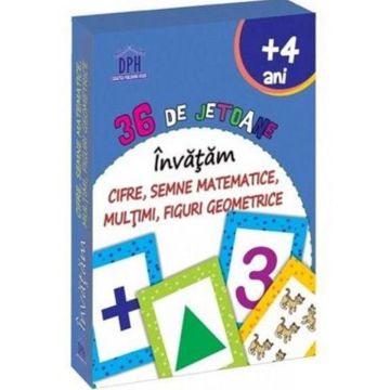 36 de jetoane - Invatam cifre, semne matematice, multimi, figuri geometrice (+4 Ani)