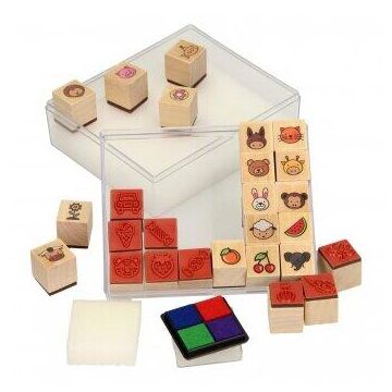 Set tusiera si stampile din lemn - Grafix