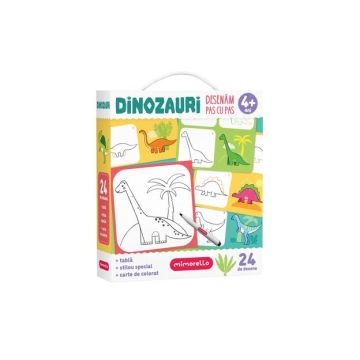 Joc educativ Mimorello - Dinozauri - Desenam pas cu pas