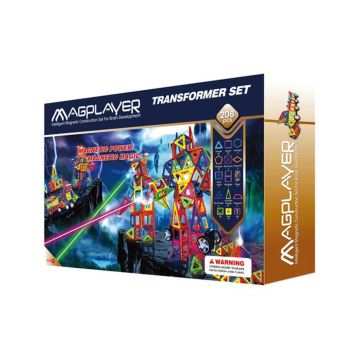 MAGPLAYER Joc de constructie magnetic - 208 piese 