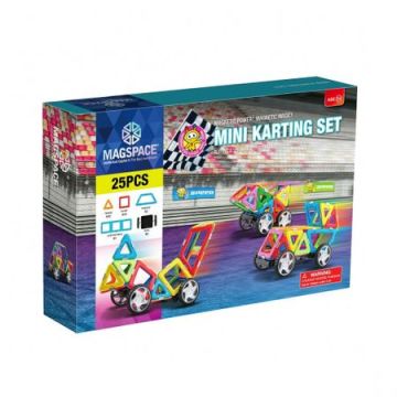 Magspace 25 Piese - Mini Karting Set - Joc Magnetic Educativ de Constructie 3D