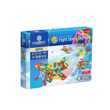 Magspace 66 Piese - Fight Starry Sky Set - Joc Magnetic Educativ de Constructie 3D