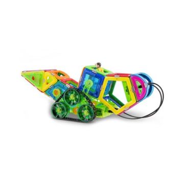 Magspace 95 Piese - Creative Cube - Joc Magnetic Educativ de Constructie 3D cu telecomanda si motor