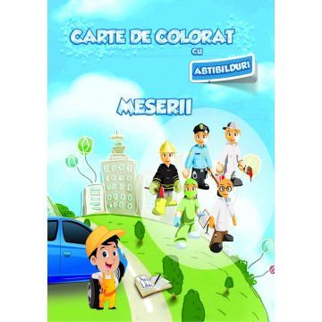 Carte de colorat cu abtibilduri. Meserii (Ars Libri)
