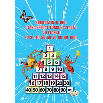 Numeratia (0-100) - Clasa pregatitoare si clasa I - 38 planse