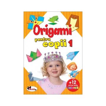 Origami pentru copii 1 - carte + 12 coli de hartie colorata